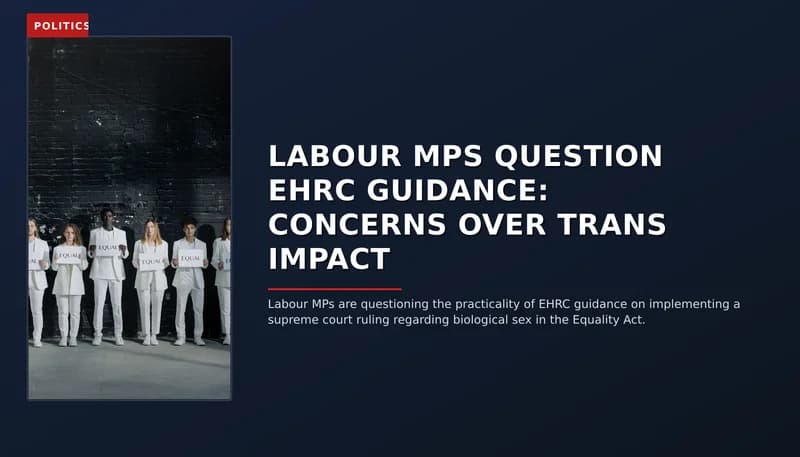 POLITICS: LABOUR MPS QUESTION EHRC GUIDANCE: CONCERNS OVER TRANS IMPACT — VPNews