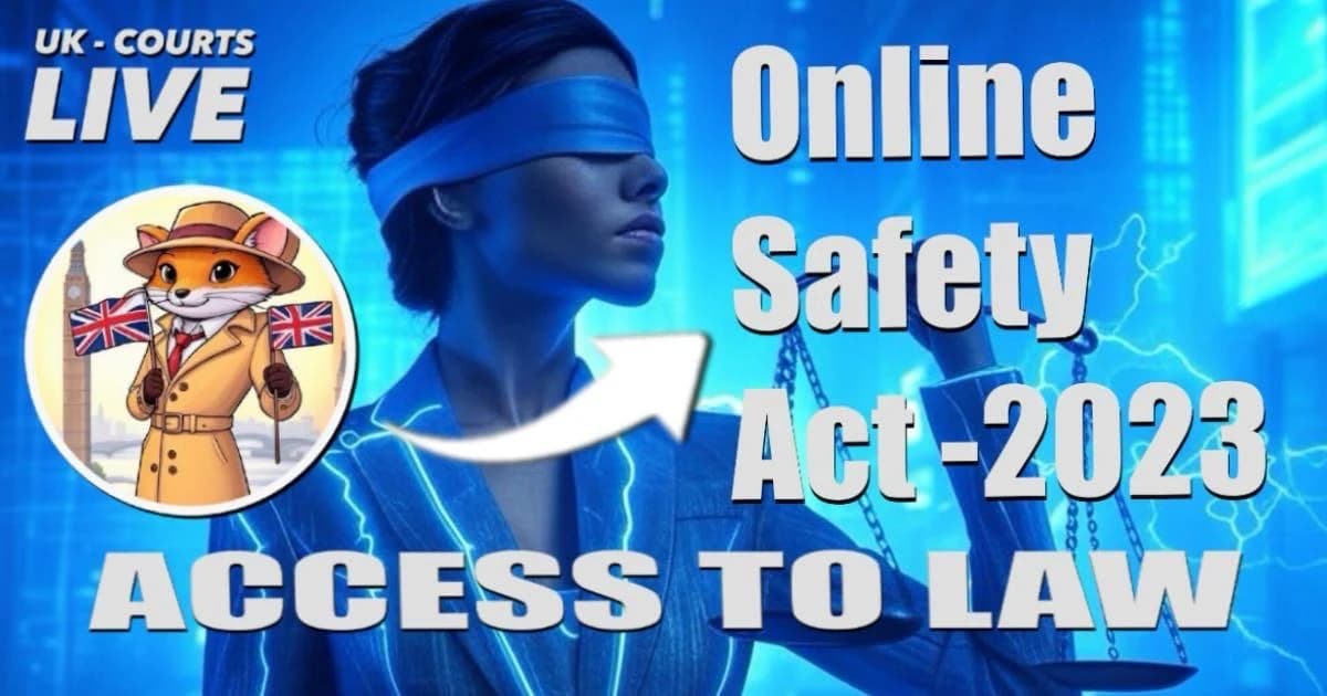 Professional Video Production News ACCESS TO THE LAW thumbnail featuring Lady Justice and logo of ‘Pippa is right’, a disreputable purveyor of fake news