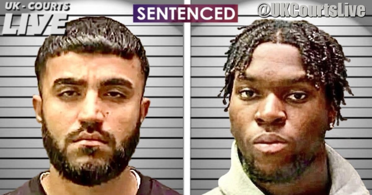 Professional Video Production News thumbnail featuring police custody photos of two young men jailed for serious gang violence