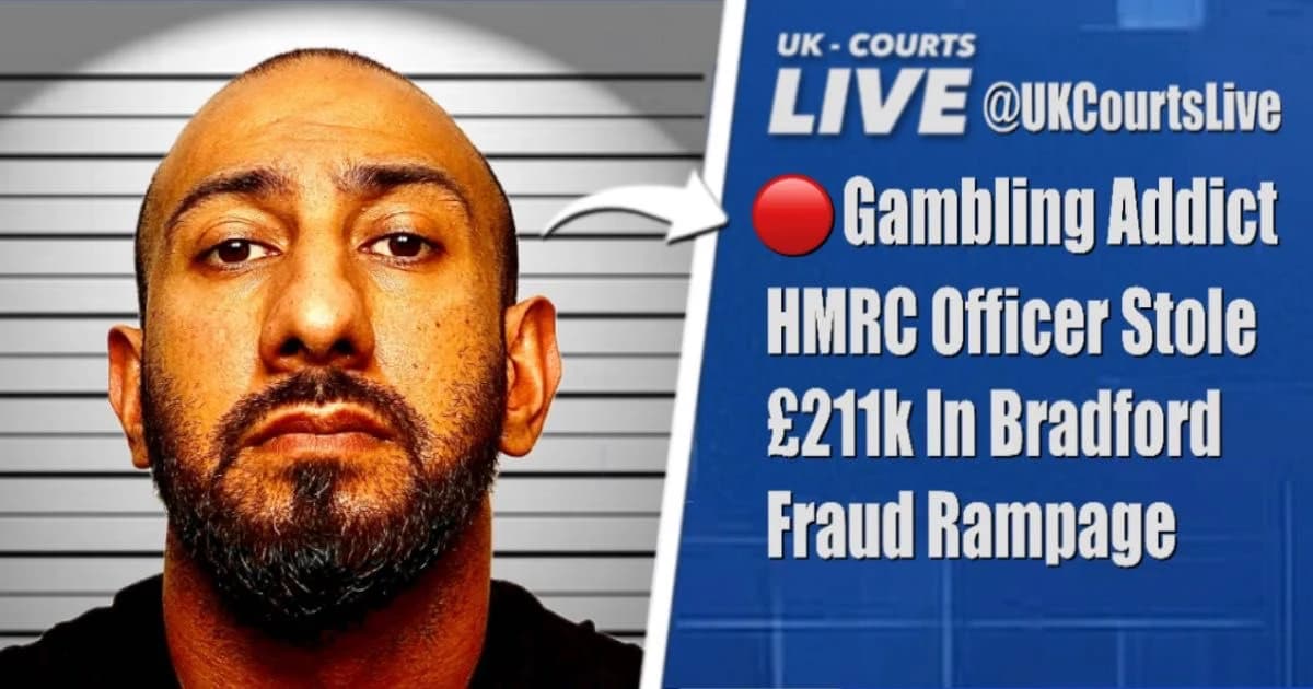 Professional Video Production News blue card thumbnail featuring headline to right and convict to left