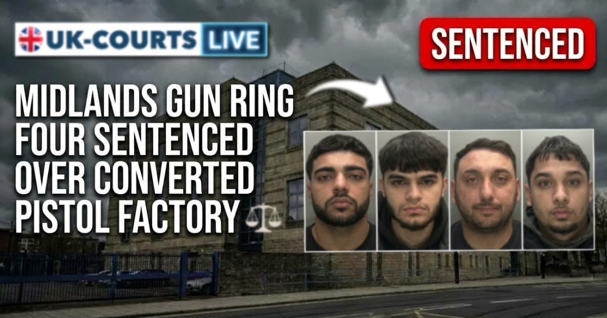Custody photo images of 4 sentenced for Midlands gun conversion factory