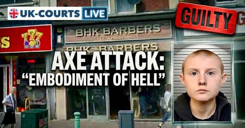 Image of axe attacker Alina Burns, 18, in front o