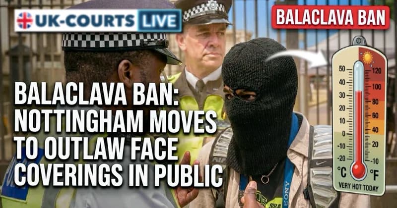 Image depicting a black man wearing a balaclava on a very hot day