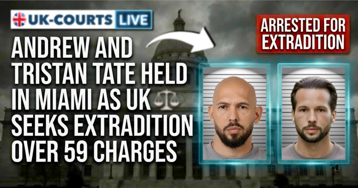 Image of accused rapists Andrew Tate and Tristan Tate