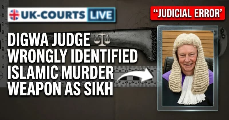 Image of Pesh Kabs Islamic knife & Judge William Mousley KC