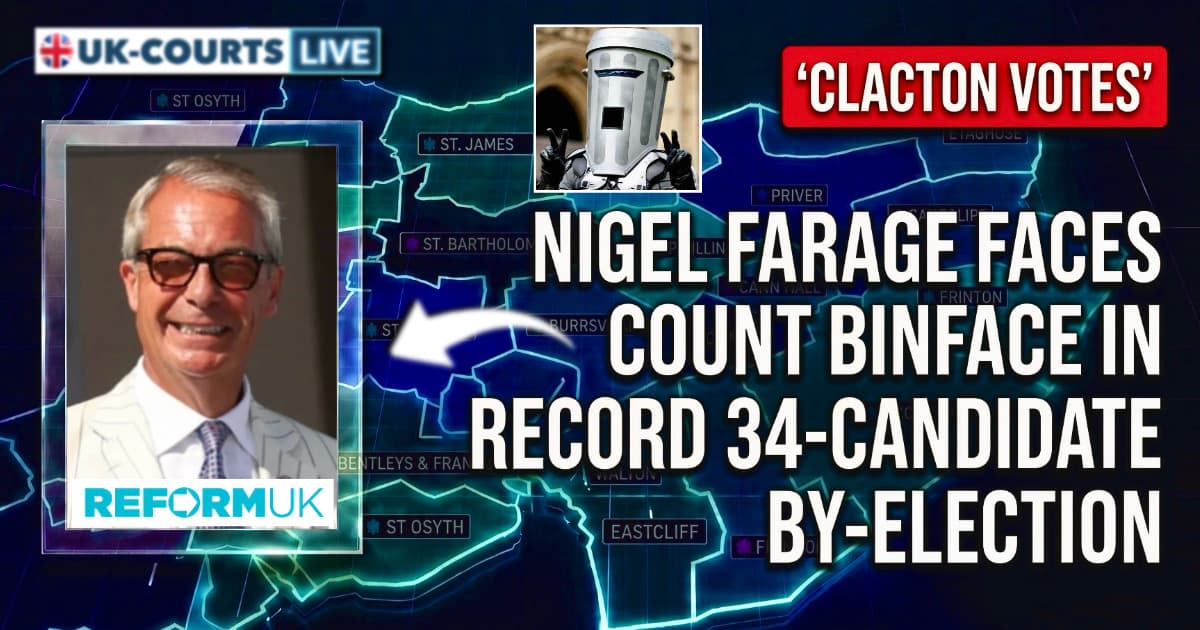 Image depicting Reform UK Candidate Nigel Farage and Count BinFace
