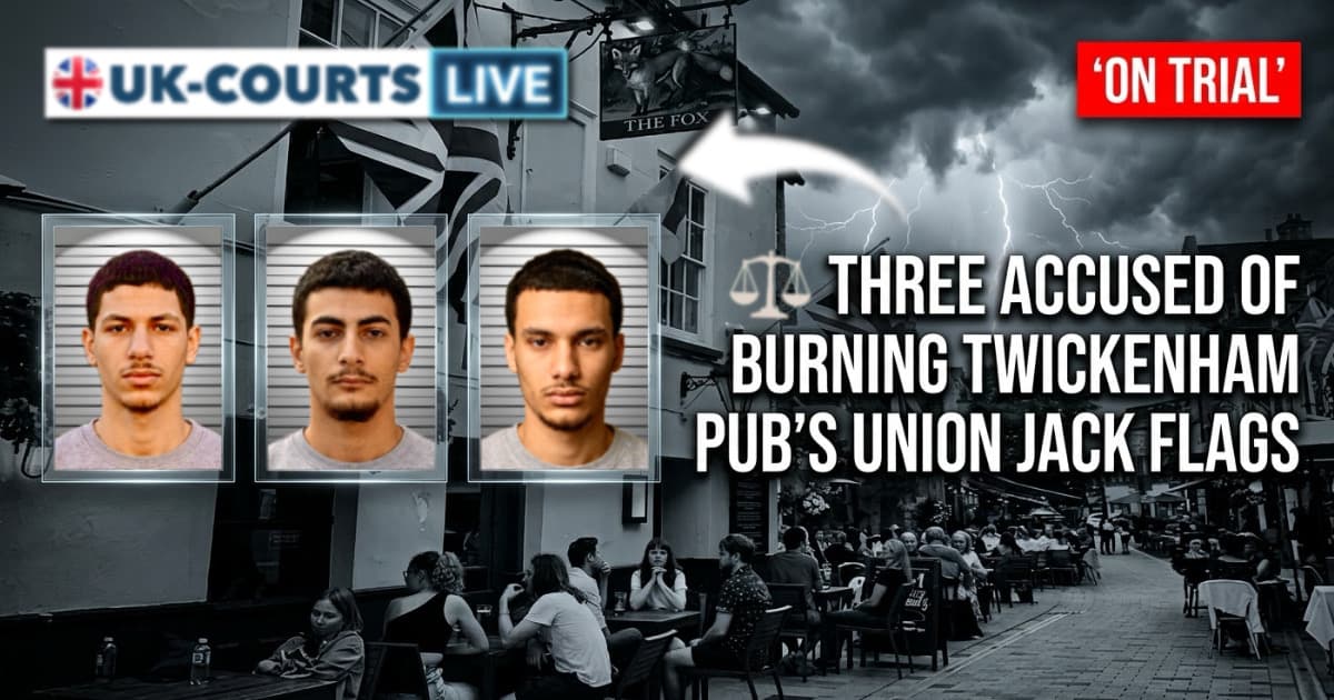 Image of hate crime Union Jack Burners, Zaid Sami, Nour Sami, and Omar Sukkar,