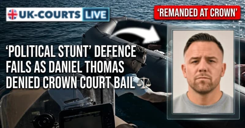 Image of Daniel Thomas ‘Danny Tommo’ slashing a migrant dingy in the English channel.