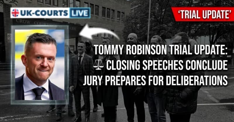 Image of Tommy Robinson at Southwark Crown Court