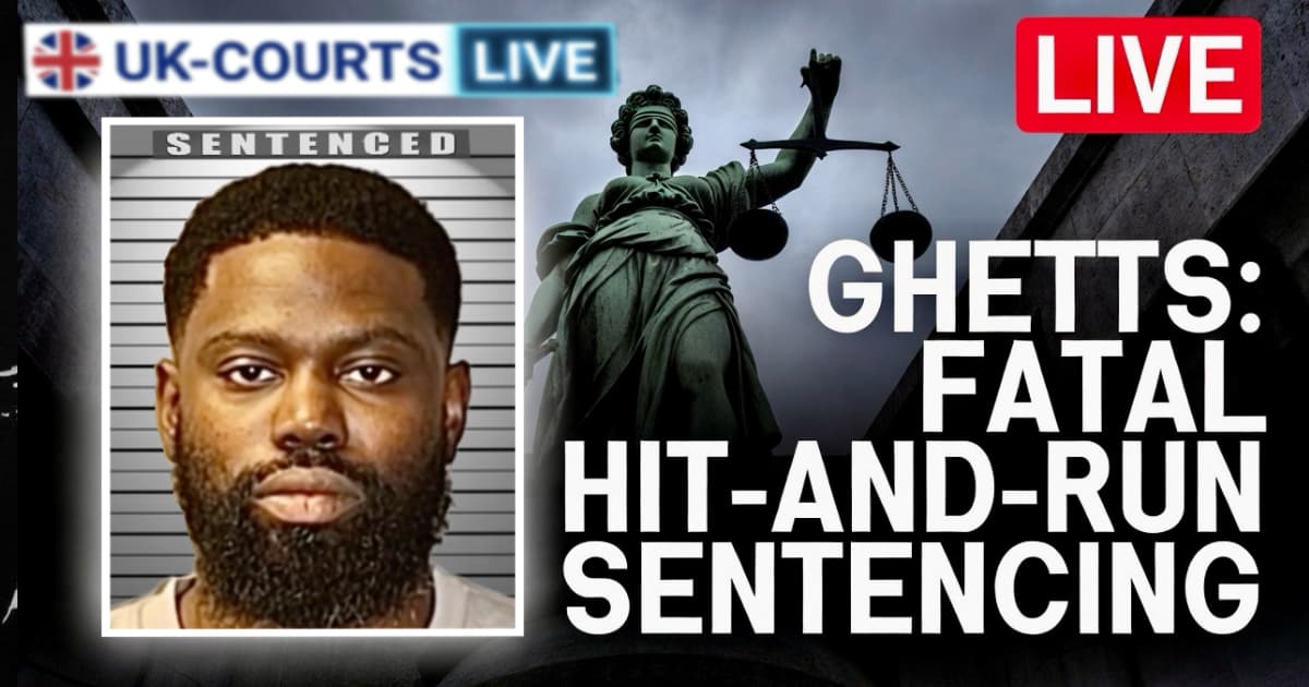Image of Drill Rapper Ghetts being sentenced to 12 years in prison for dangerous driving