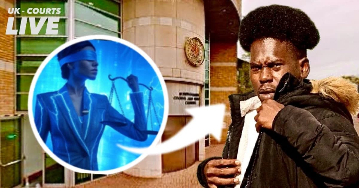 Professional news thumbnail featuring alleged defendant Mohammed Samir against a backdrop of Bournemouth Crown Court...