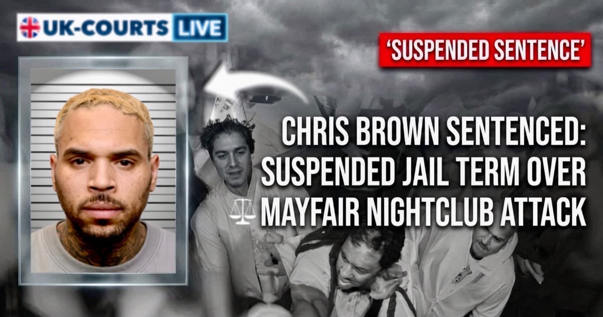 Custody photo of Chris Brown sentenced for affray