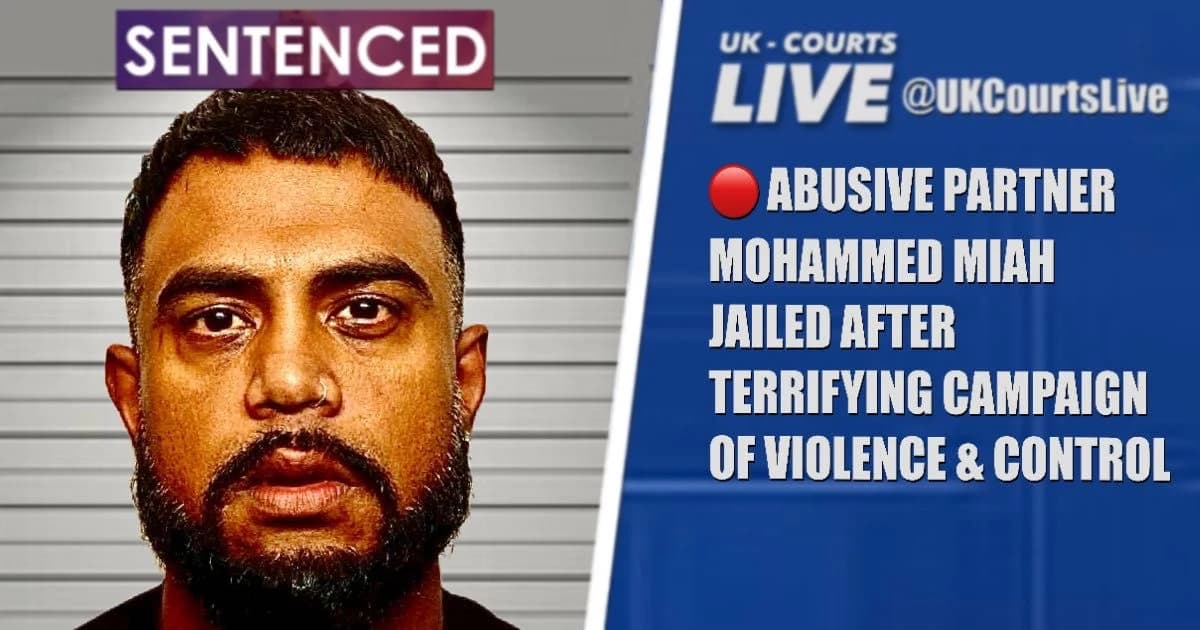 Professional Video Production News news card thumbnail featuring headline and custody photo of jailed domestic abuser