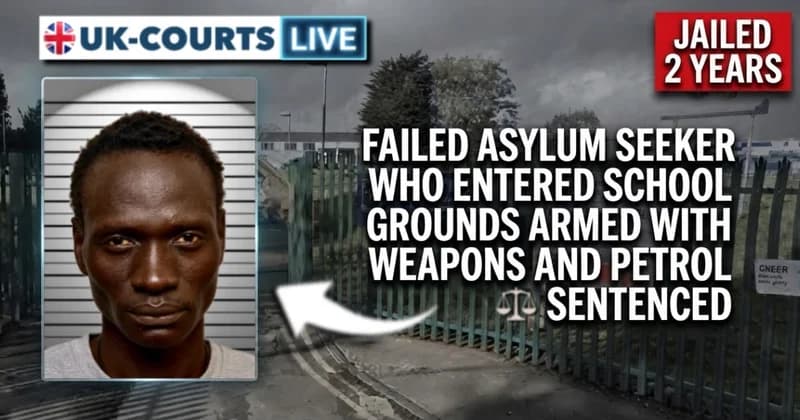 Custody photo of failed asylum seeker Both Douk Deng, jailed for carrying weapons on school grounds