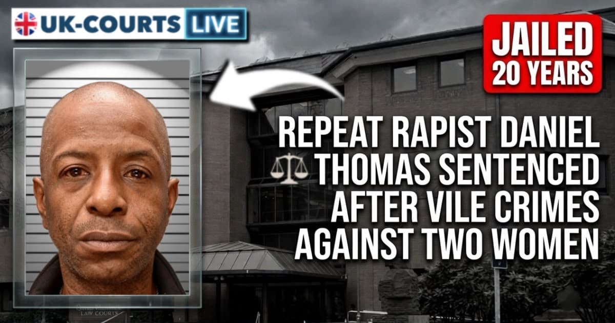 Image of Daniel Thomas, jailed for 20 years for 9 counts of rape against two women