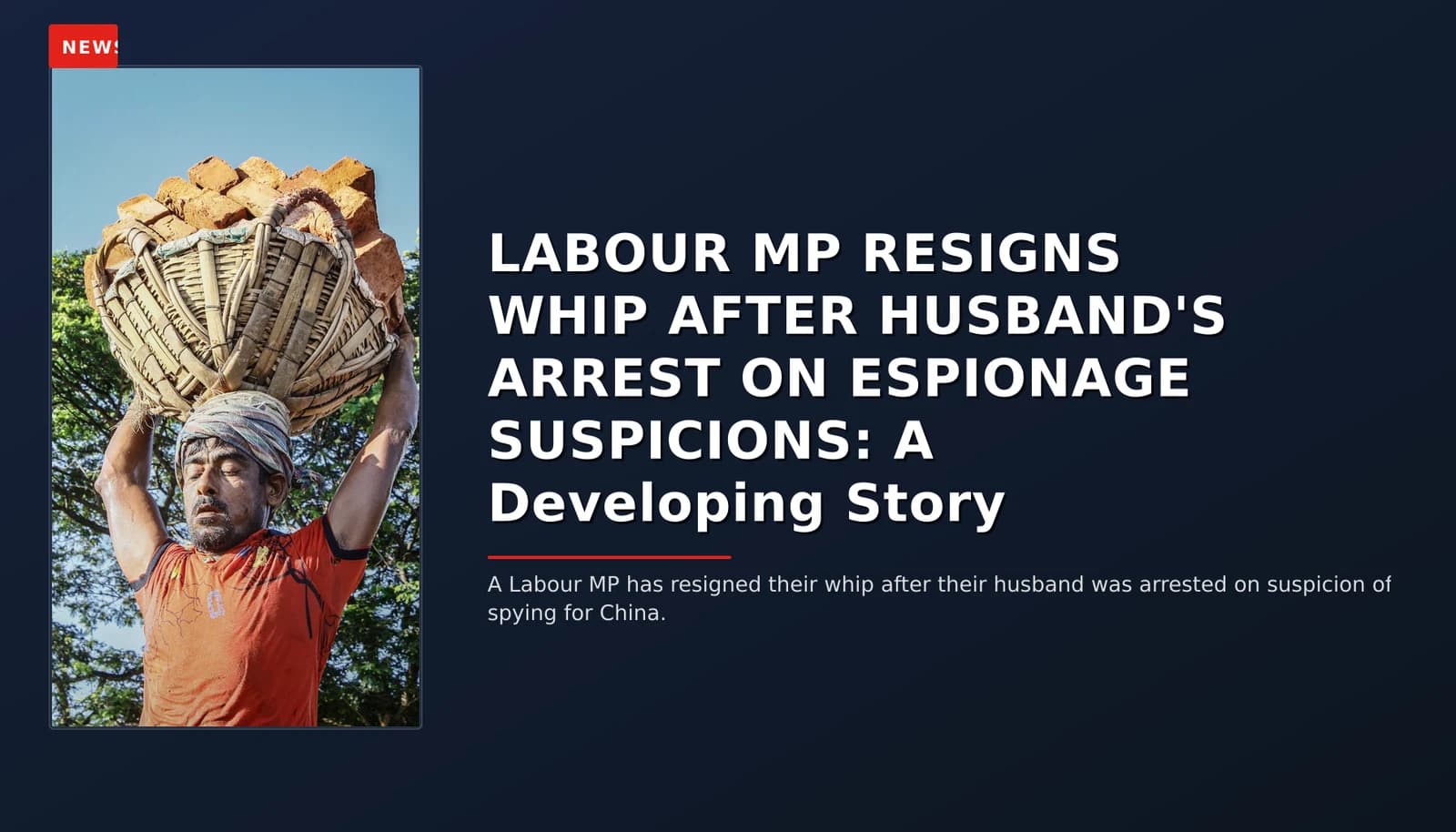 News: Labour MP resigns whip after husband's arrest on espionage suspicions: A developing story — VPNews