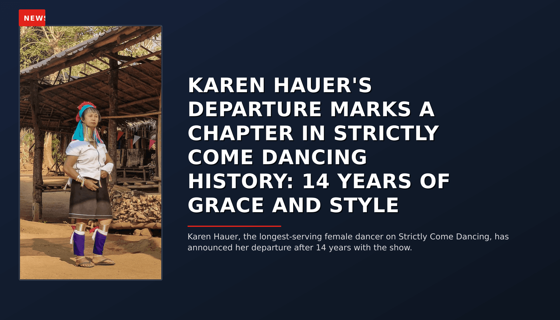 NEWS: KAREN HAUER'S DEPARTURE MARKS A CHAPTER IN STRICTLY COME DANCING HISTORY: 14 YEARS OF GRAC — VPNews