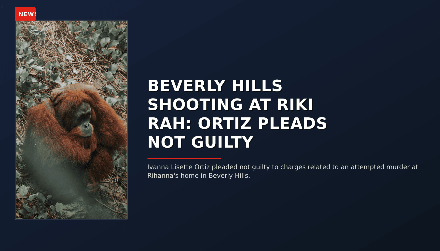 NEWS: BEVERLY HILLS SHOOTING AT RIKI RAH: ORTIZ PLEADS NOT GUILTY — VPNews