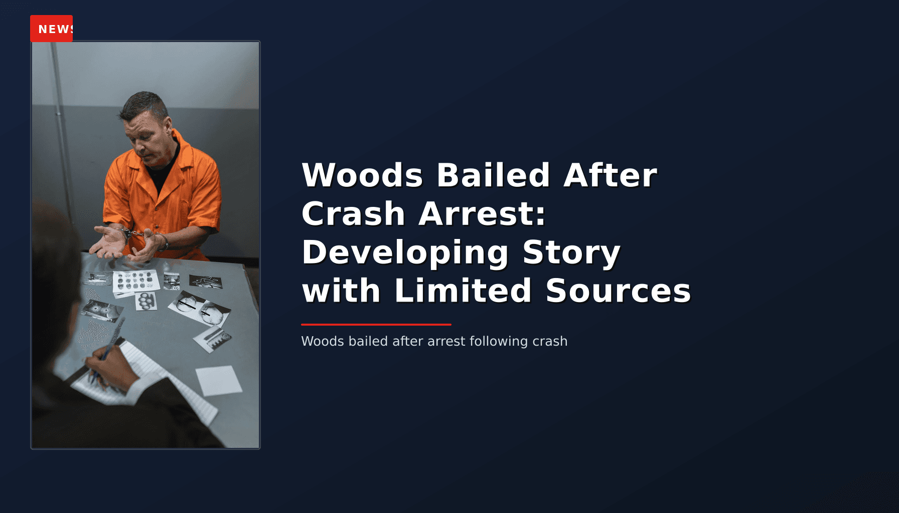 NEWS: Woods Bailed After Crash Arrest: Developing Story with Limited Sources — VPNews