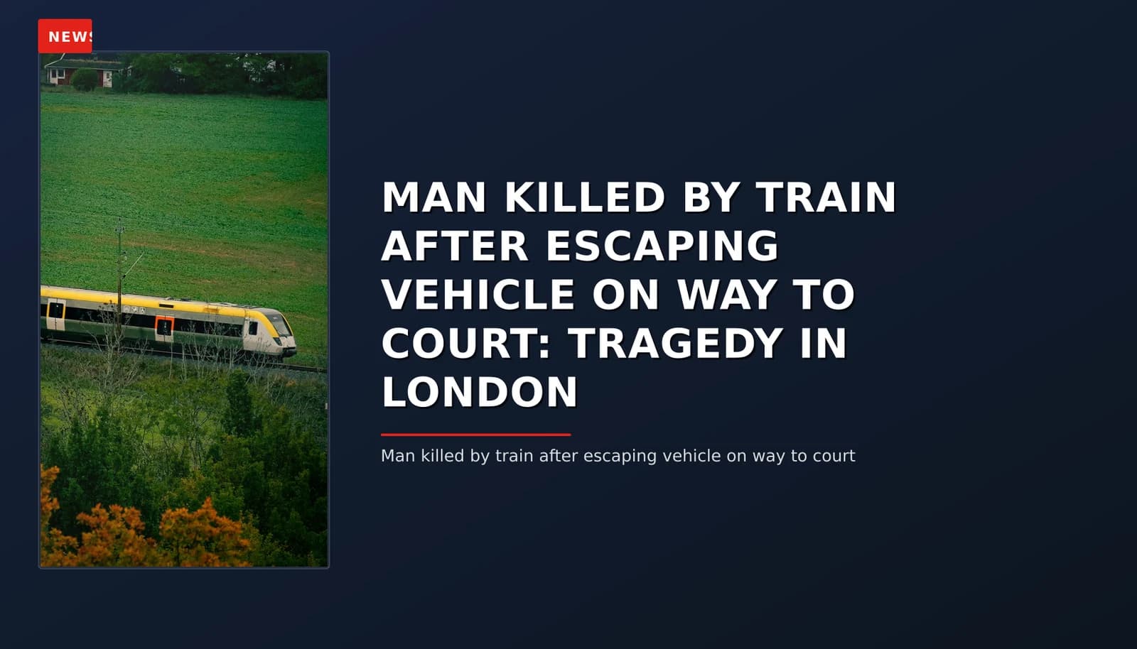NEWS: MAN KILLED BY TRAIN AFTER ESCAPING VEHICLE ON WAY TO COURT: TRAGEDY IN LONDON — VPNews