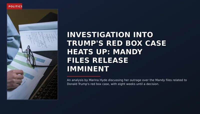 POLITICS: INVESTIGATION INTO TRUMP'S RED BOX CASE HEATS UP: MANDY FILES RELEASE IMMINENT — VPNews