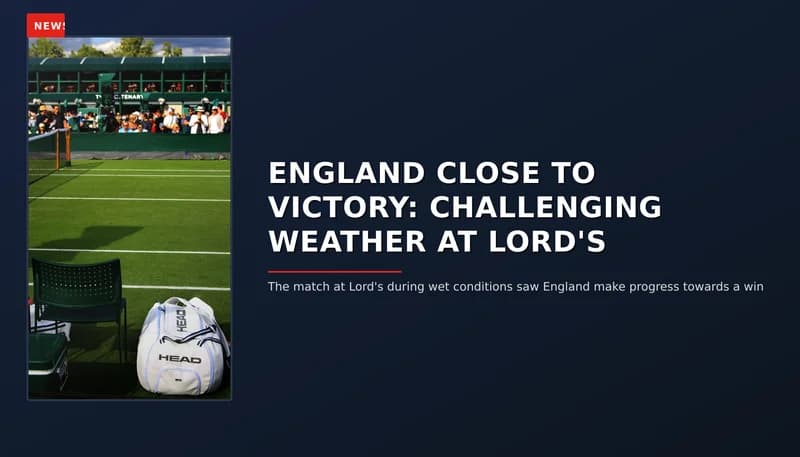 NEWS: ENGLAND CLOSE TO VICTORY: CHALLENGING WEATHER AT LORD'S — VPNews