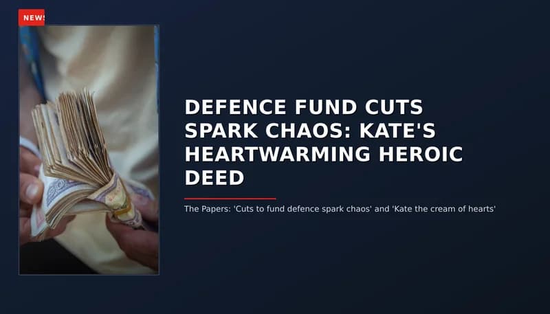 NEWS: DEFENCE FUND CUTS SPARK CHAOS: KATE'S HEARTWARMING HEROIC DEED — VPNews
