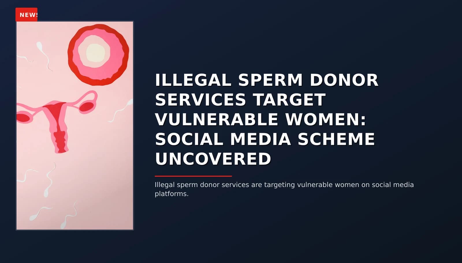 NEWS: ILLEGAL SPERM DONOR SERVICES TARGET VULNERABLE WOMEN: SOCIAL MEDIA SCHEME UNCOVERED — VPNews