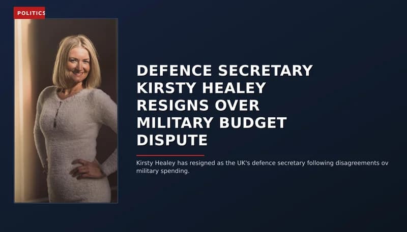 POLITICS: DEFENCE SECRETARY KIRSTY HEALEY RESIGNS OVER MILITARY BUDGET DISPUTE — VPNews