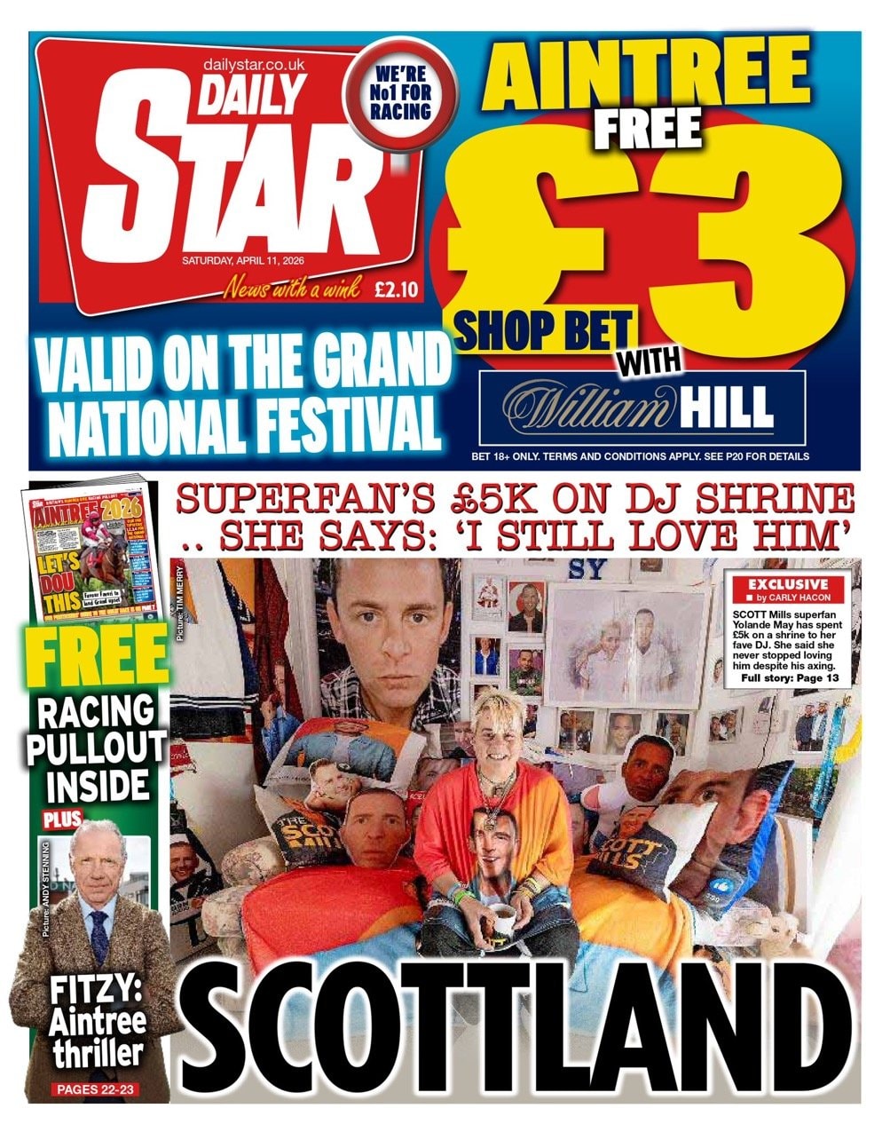 Front page of Daily Star, 11 April 2026