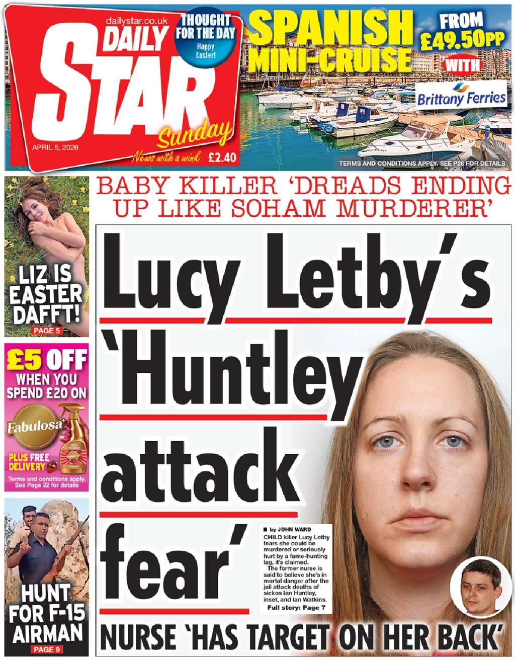 Front page of Daily Star Sunday, 5 April 2026