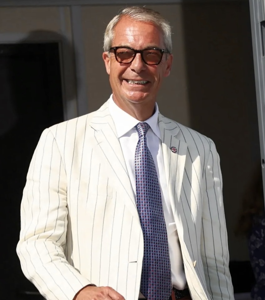 Image depicting Reform UK leader Nigel Farage casting his vote