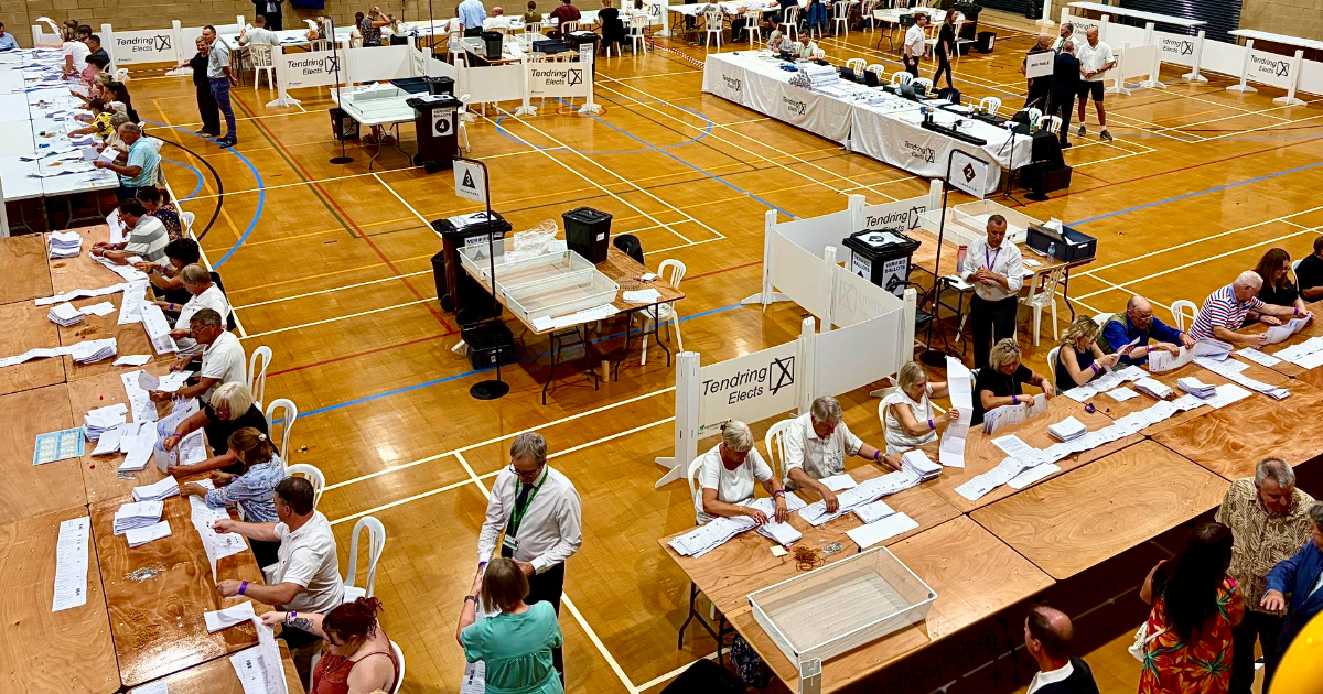 Image of vote counting at Clacton By-Election 