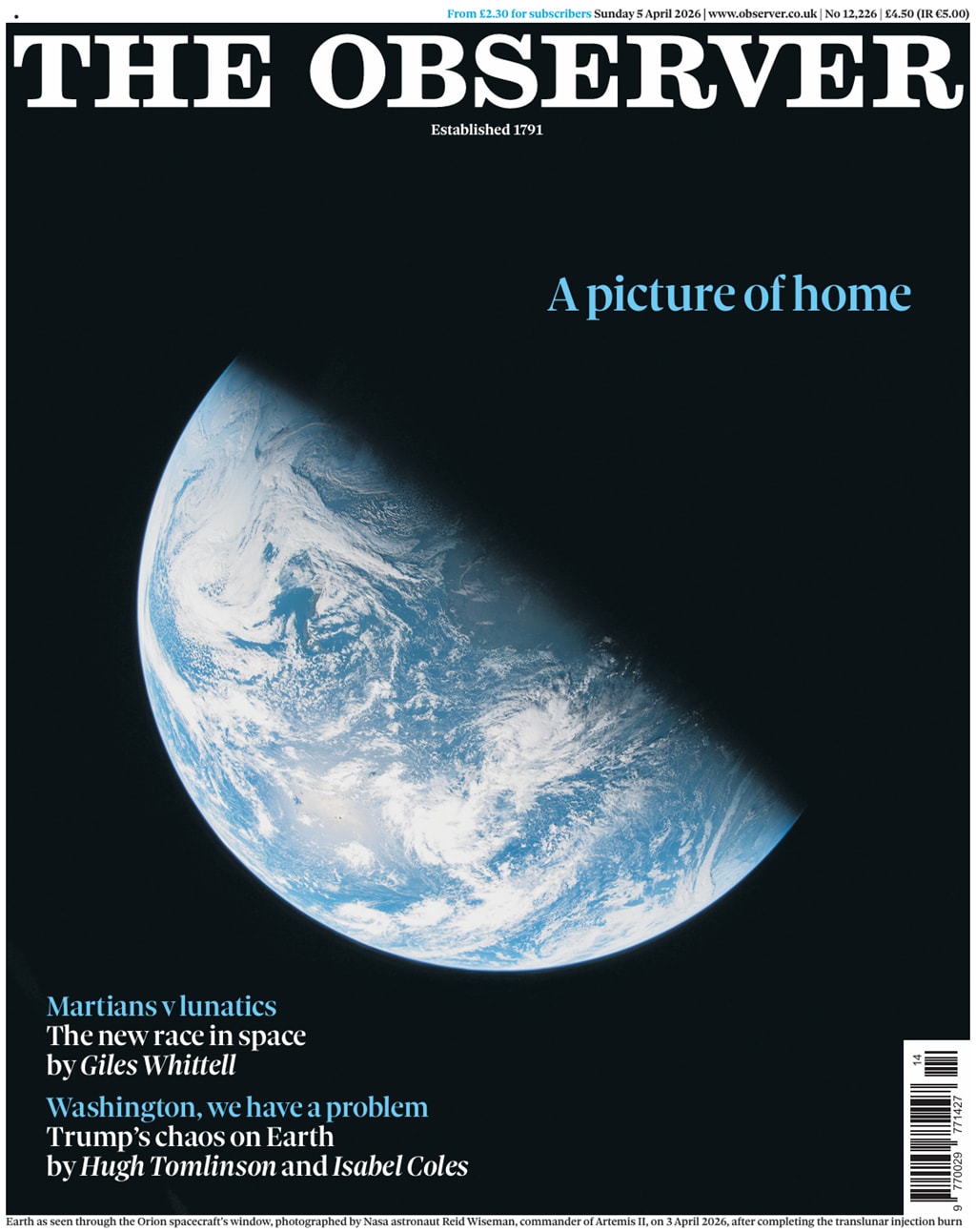 Front page of Observer, 5 April 2026