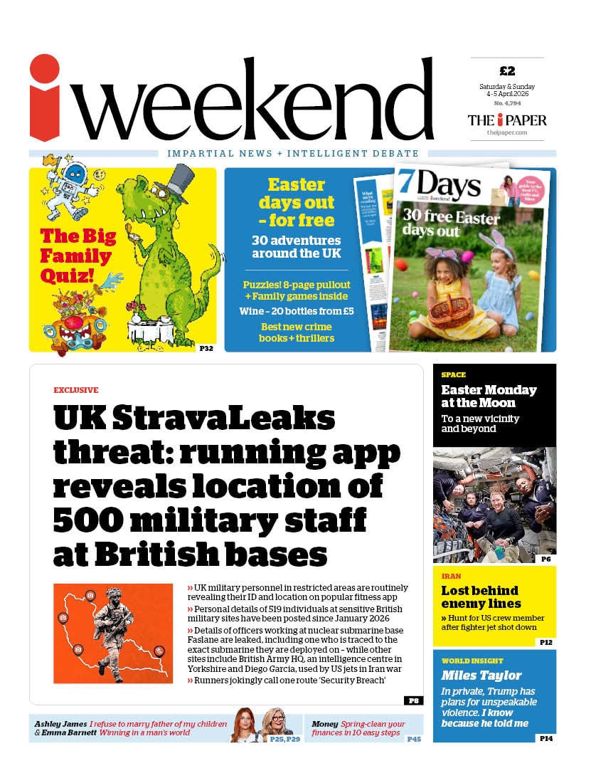 Front page of i, 4 April 2026